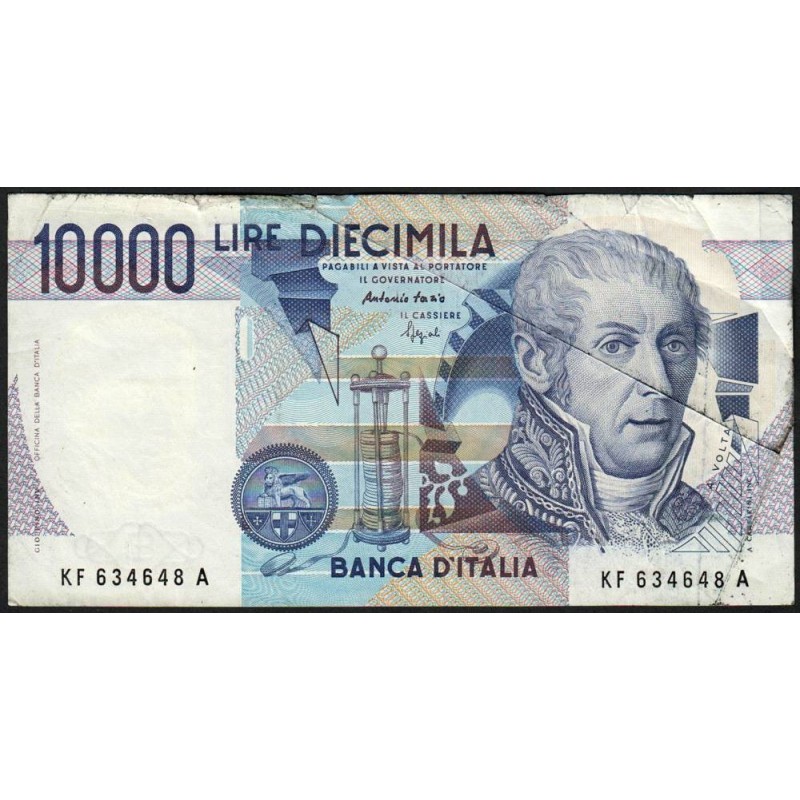 Italie - Pick 112c - 10'000 lire - Lettre F - 03/09/1984 (1994) - Etat : B