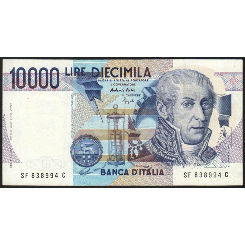 Italie - Pick 112c - 10'000 lire - Lettre F - 03/09/1984 (1994) - Etat : TTB