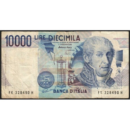 Italie - Pick 112d - 10'000 lire - Lettre K - 03/09/1984 (1998) - Etat : TB-