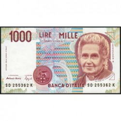 Italie - Pick 114b - 1'000 lire - Lettre D - 03/10/1990 (1994) - Etat : NEUF