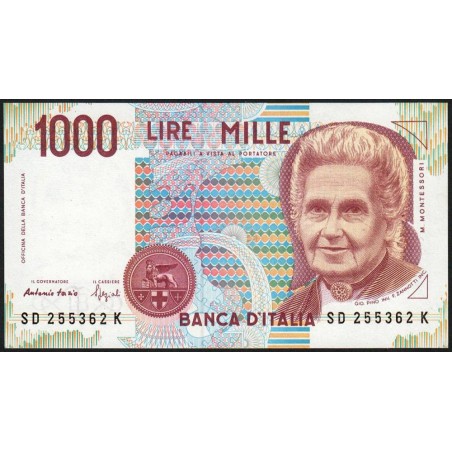 Italie - Pick 114b - 1'000 lire - Lettre D - 03/10/1990 (1994) - Etat : NEUF