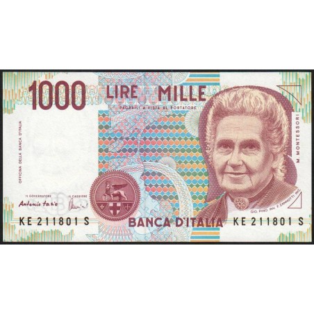 Italie - Pick 114c - 1'000 lire - Lettre E - 03/10/1990 (1995) - Etat : NEUF