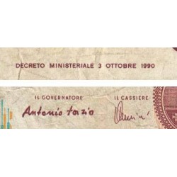 Italie - Pick 114c - 1'000 lire - Lettre F - 03/10/1990 (1995) - Etat : TB-