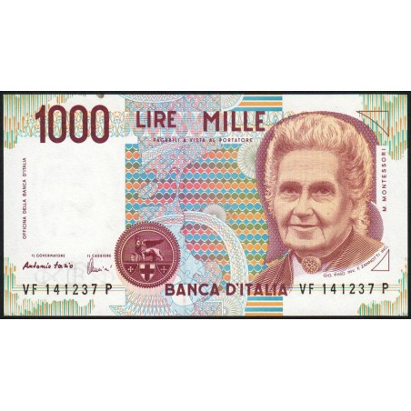 Italie - Pick 114c - 1'000 lire - Lettre F - 03/10/1990 (1996) - Etat : NEUF