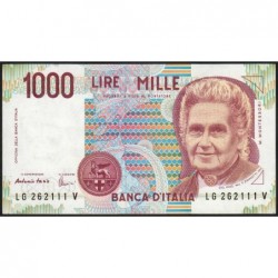 Italie - Pick 114c - 1'000 lire - Lettre G - 03/10/1990 (21/07/1998) - Etat : SUP