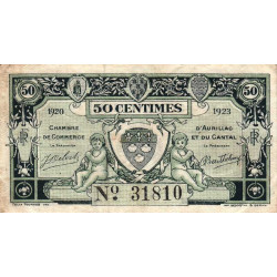 Aurillac (Cantal) - Pirot 16-14 - 50 centimes - Série N - 1920 - Etat : TB+
