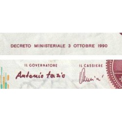 Italie - Pick 114c - 1'000 lire - Lettre H - 03/10/1990 (19/08/1998) - Etat : TB+