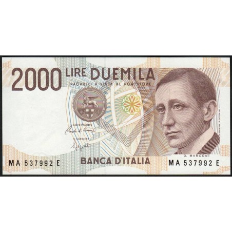 Italie - Pick 115 - 2'000 lire - Lettre A - 03/10/1990 - Etat : NEUF