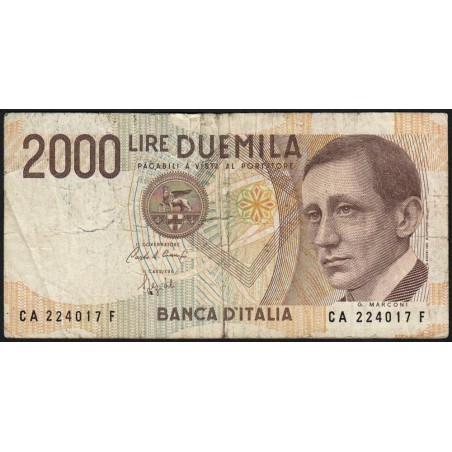 Italie - Pick 115 - 2'000 lire - Lettre A - 03/10/1990 - Etat : B+