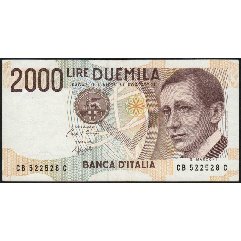 Italie - Pick 115 - 2'000 lire - Lettre B - 03/10/1990 (1992) - Etat : TTB+