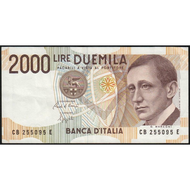 Italie - Pick 115 - 2'000 lire - Lettre B - 03/10/1990 (1992) - Etat : TTB