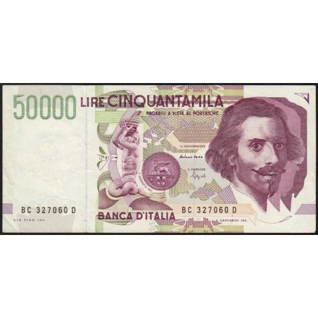 Italie - Pick 116b - 50'000 lire - Lettre C - 27/05/1992 (1995) - Etat : TTB