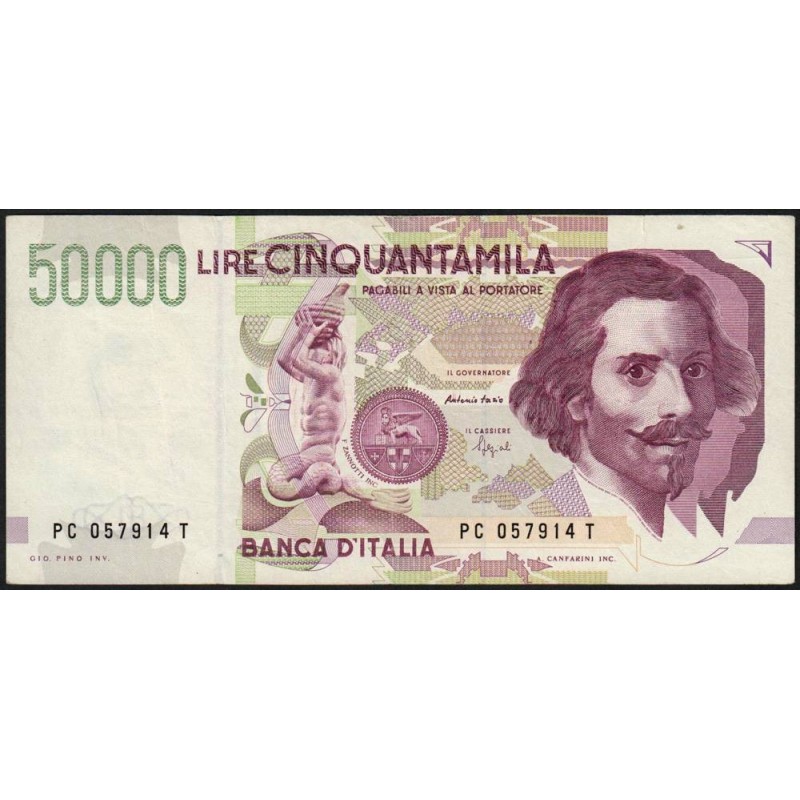 Italie - Pick 116b - 50'000 lire - Lettre C - 27/05/1992 (1995) - Etat : TTB