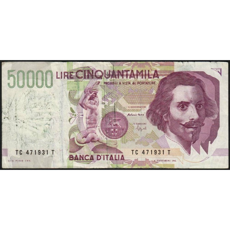 Italie - Pick 116b - 50'000 lire - Lettre C - 27/05/1992 (1995) - Etat : TB-