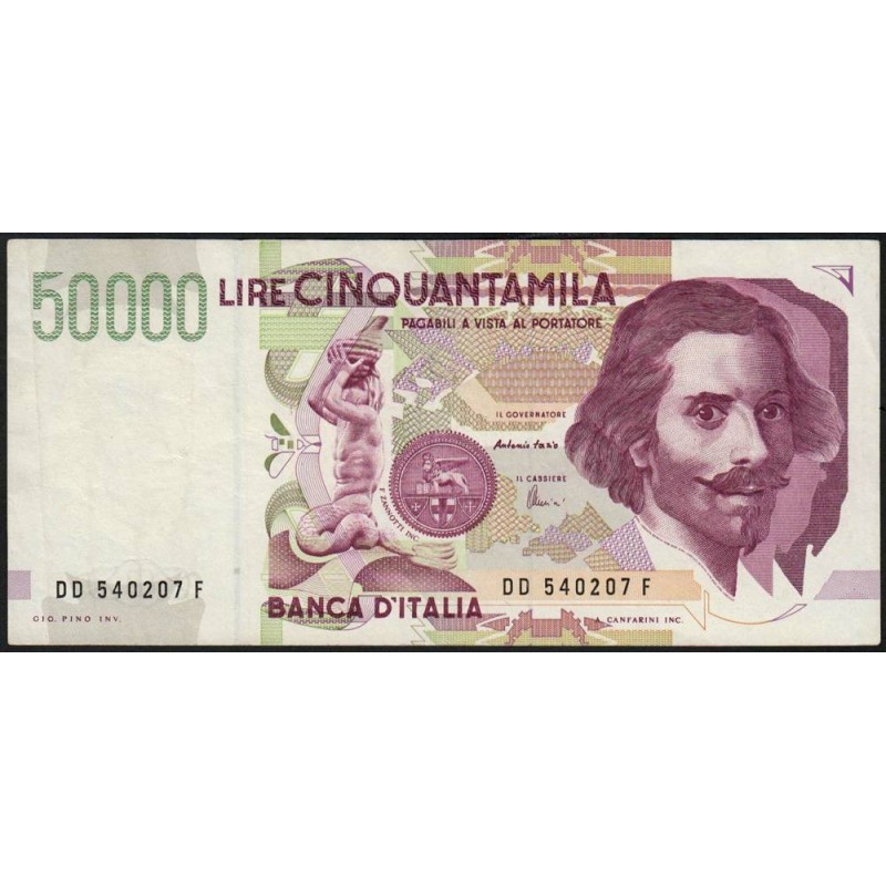 Italie - Pick 116c - 50'000 lire - Lettre D - 27/05/1992 (1997) - Etat : TTB+