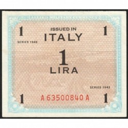 Italie - Occcupation alliée - Pick M 10a - 1 lira - Séries 1943 / AA - Etat : SUP+