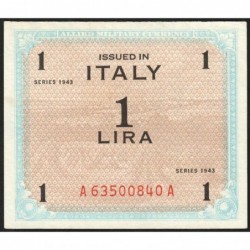 Italie - Occcupation alliée - Pick M 10a - 1 lira - Lettres A A - Séries 1943 - Etat : SUP+