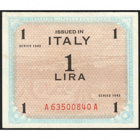 Italie - Occcupation alliée - Pick M 10a - 1 lira - Séries 1943 / AA - Etat : SUP+