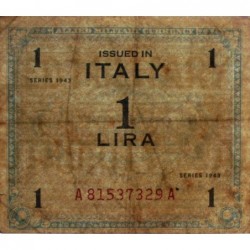 Italie - Occcupation alliée - Pick M 10a - 1 lira - Séries 1943 / AA - Etat : TTB-