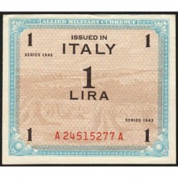 Italie - Occcupation alliée - Pick M 10b - 1 lira - Lettres A A - Séries 1943 - Etat : SUP