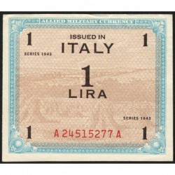 Italie - Occcupation alliée - Pick M 10b - 1 lira - Séries 1943 / AA - Etat : SUP