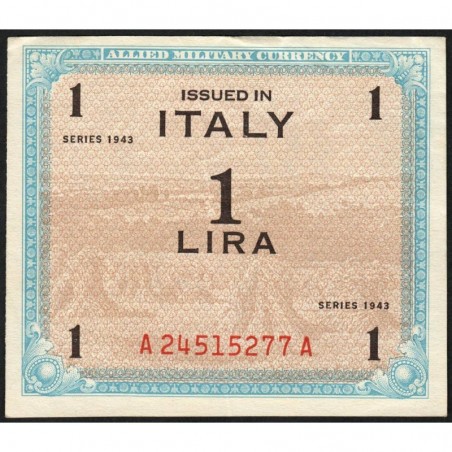 Italie - Occcupation alliée - Pick M 10b - 1 lira - Séries 1943 / AA - Etat : SUP