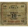 Italie - Occcupation alliée - Pick M 19a - 10 lire - Séries 1943 A / AA - Etat : SPL