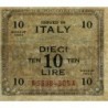 Italie - Occcupation alliée - Pick M 19a - 10 lire - Lettres A A - Séries 1943 A - Etat : SPL