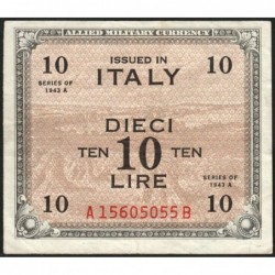 Italie - Occcupation alliée - Pick M 19b - 10 lire - Séries 1943 A / AB - Etat : TTB