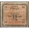 Italie - Occcupation alliée - Pick M 19b - 10 lire - Lettres A B - Séries 1943 A - Etat : TB-