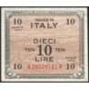 Italie - Occcupation alliée - Pick M 19b - 10 lire - Séries 1943 A / AB - Etat : TTB+