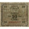 Italie - Occcupation alliée - Pick M 19b - 10 lire - Séries 1943 A / AB - Etat : TTB+