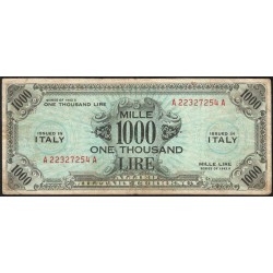 Italie - Occcupation alliée - Pick M 23a - 1'000 lire - Lettres A A - Séries 1943 A - Etat : TB
