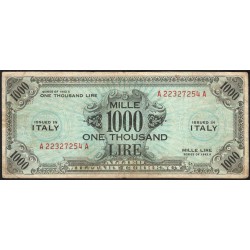 Italie - Occcupation alliée - Pick M 23a - 1'000 lire - Séries 1943 A / AA - Etat : TB