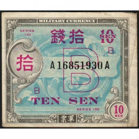 Japon - Occcupation alliée - Pick 63 - 10 sen - Série 100 B / AA - 1945 - Etat : TTB-