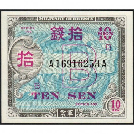 Japon - Occcupation alliée - Pick 63 - 10 sen - Série 100 B / AA - 1945 - Etat : NEUF