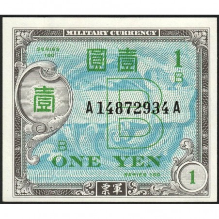 Japon - Occcupation alliée - Pick 67a - 1 yen - Série 100 B / AA - 1945 - Etat : SPL+