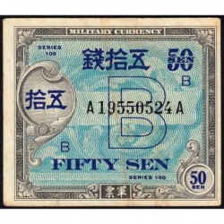 Japon - Occcupation alliée - Pick 65 - 50 sen - Série 100 B / AA - 1945 - Etat : TTB-