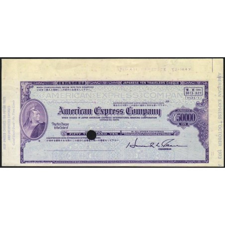 Japon - Chèque de voyage - American Exp. Comp. - 50'000 yen - 1970 - Spécimen - Etat : SUP