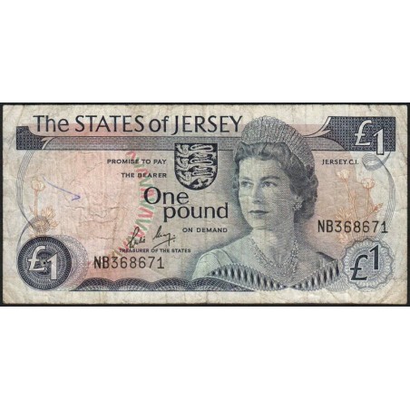 Jersey - Pick 11b - 1 pound - Série NB - 1985 - Etat : B+