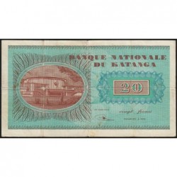 Katanga - Pick 6b - 20 francs - 01/12/1960 - Série IF - Unique exemplaire - Etat : TTB
