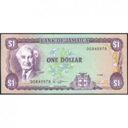 Jamaïque - Pick 68Ac - 1 dollar - Série DG - 01/07/1989 - Etat : NEUF