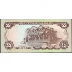 Jamaïque - Pick 70d_1 - 5 dollars - Série BS - 01/07/1991 - Etat : NEUF