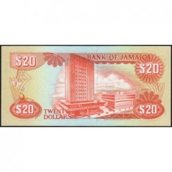 Jamaïque - Pick 72c - 20 dollars - Série EZ - 01/09/1989 - Etat : NEUF
