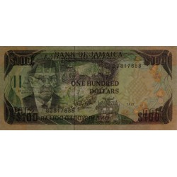 Jamaïque - Pick 74_2 - 100 dollars - Série BJ - 01/09/1987 - Etat : NEUF