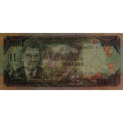 Jamaïque - Pick 75a - 100 dollars - Série CK - 01/07/1991 - Etat : SPL