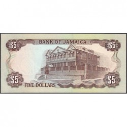 Jamaïque - Pick 70d_1 - 5 dollars - Série CA - 01/07/1991 - Etat : NEUF
