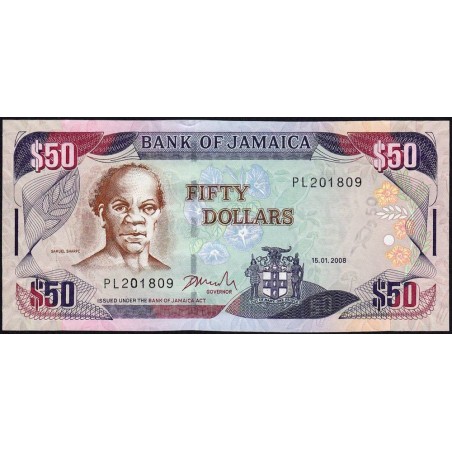 Jamaïque - Pick 83c - 50 dollars - Série PL - 15/01/2008 - Etat : NEUF