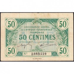 AEF - Pick 1a_2 - 50 centimes - 1917 - Etat : TTB