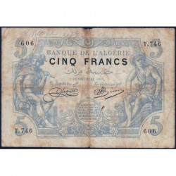 Algérie - Pick 71b_1 - 5 francs - 19/11/1915 - Etat : TB-